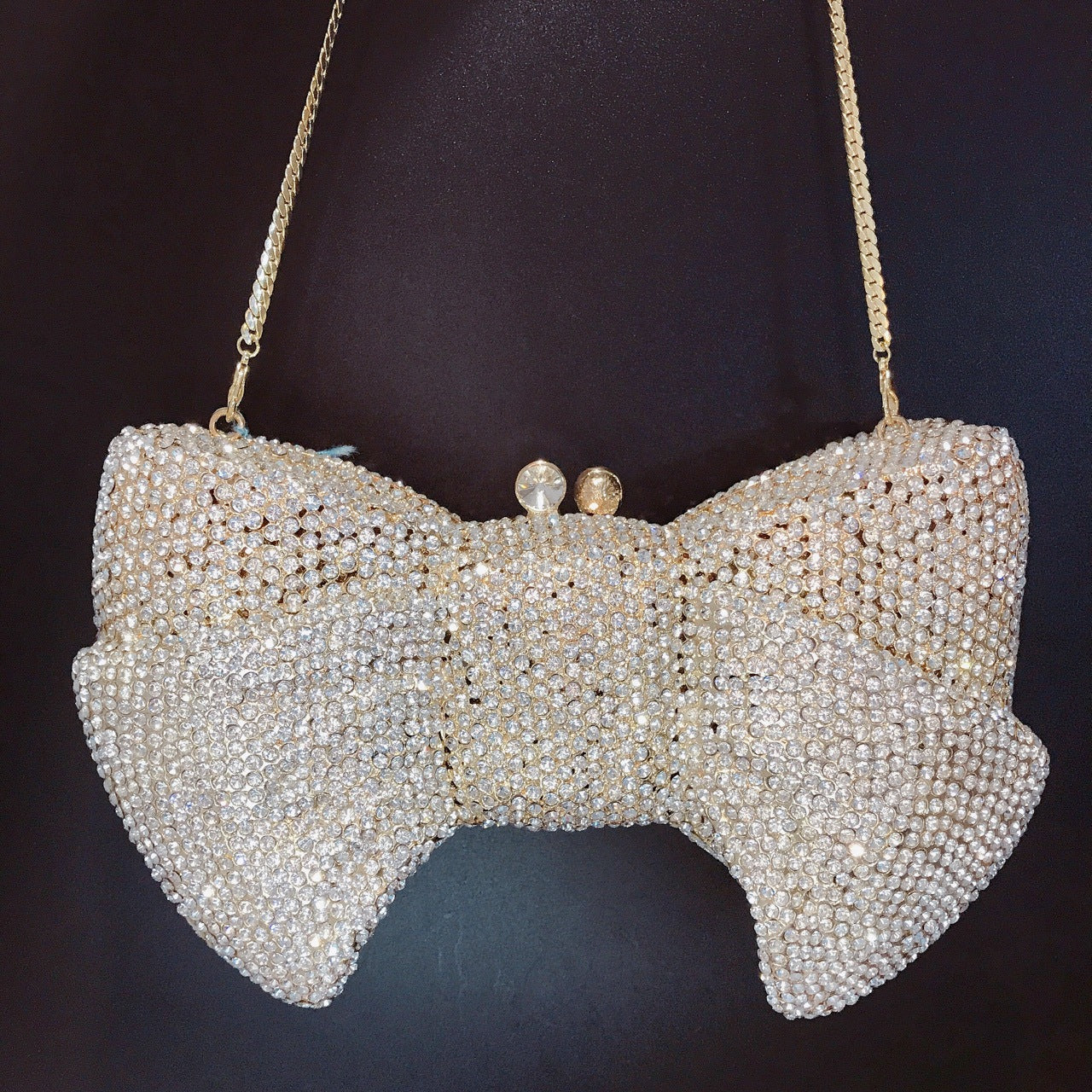 Women's Strict Selection Bow Diamond Banquet Full Evening Bags