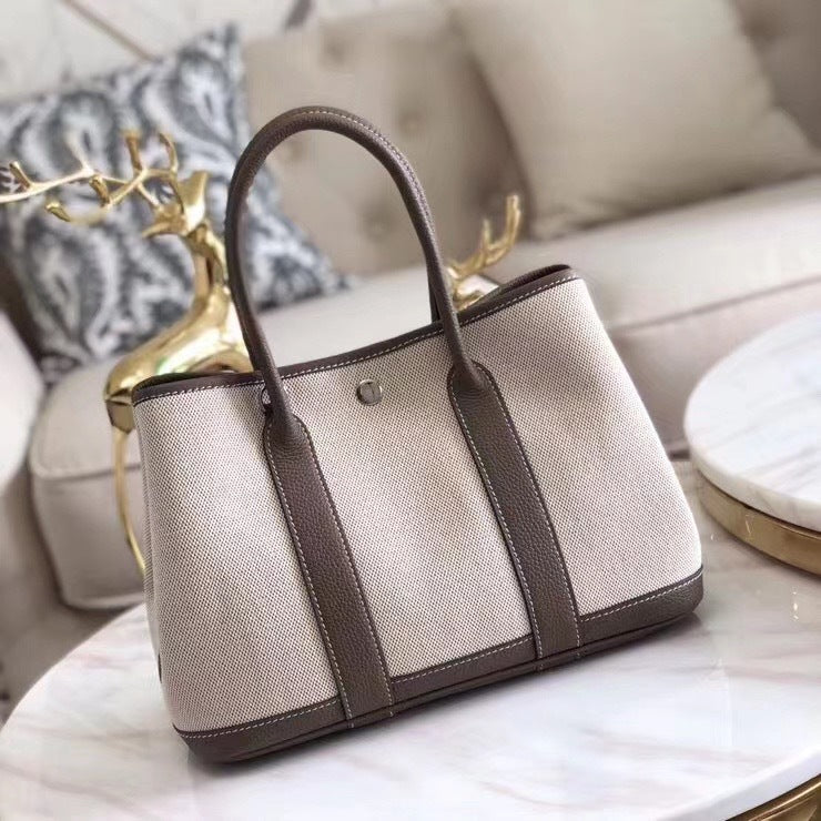 Women's Canvas With First Layer Cowhide Garden Real Crossbody Bags