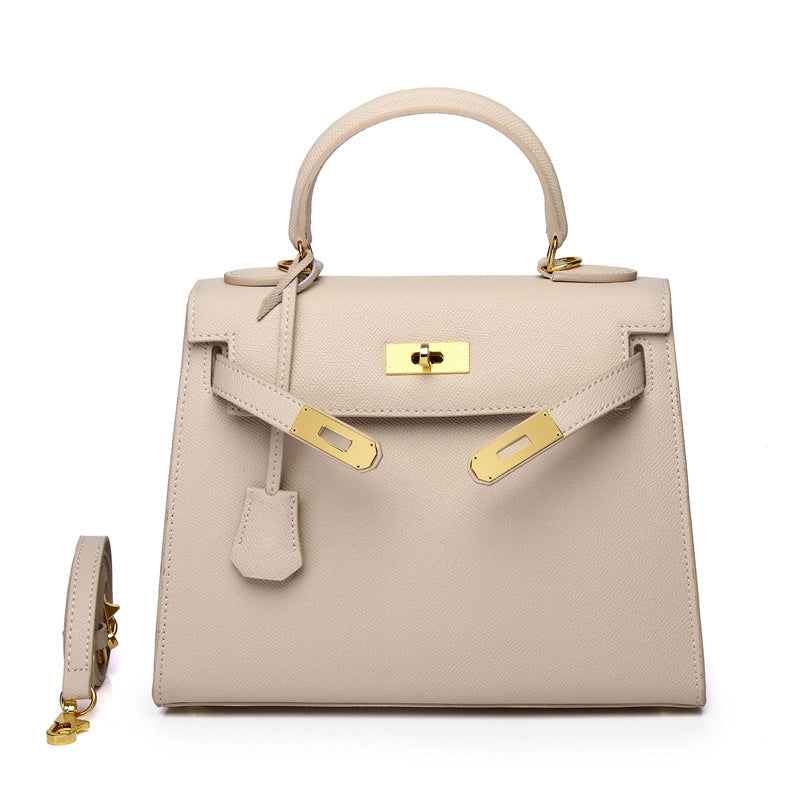 Women's Palm Print Cowhide Platinum Twist Genuine Handbags