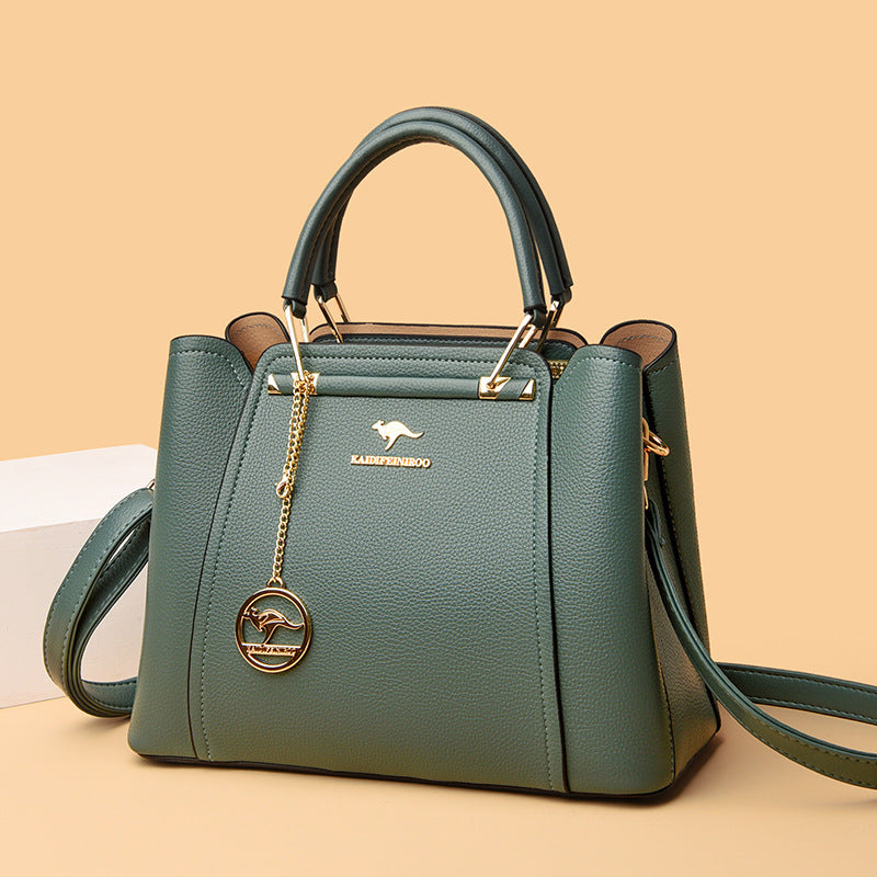 Women's Versatile Fashion Tassel Mother Soft Leather Handbags