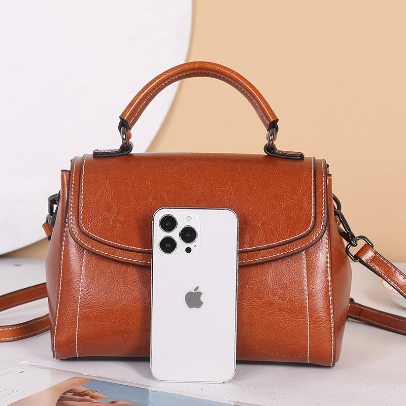 Women's Leather Cowhide Simple High-grade Versatile Large Handbags