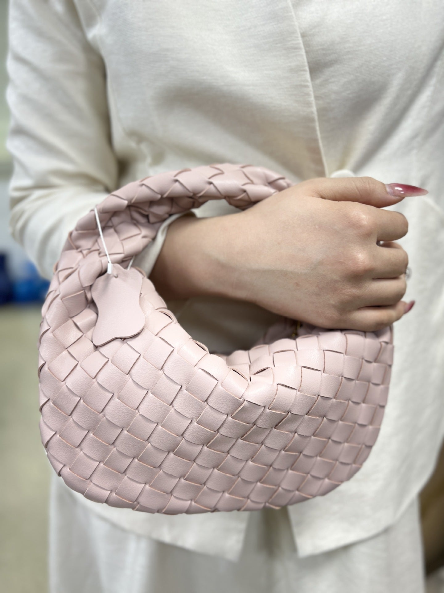 Woven Female Cloud Croissant Hand Holding Handbags