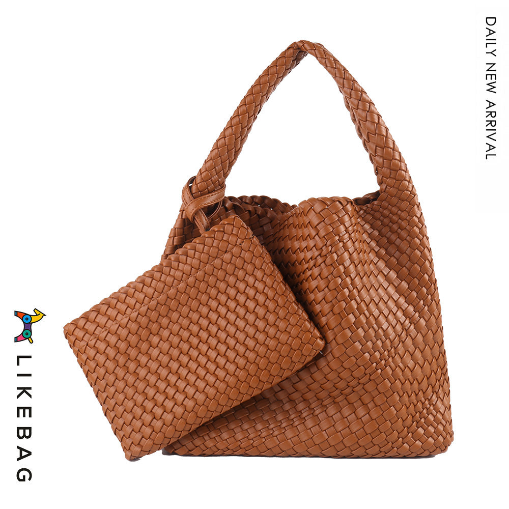 Business Commute Large Capacity Hand-woven Female Shoulder Bags