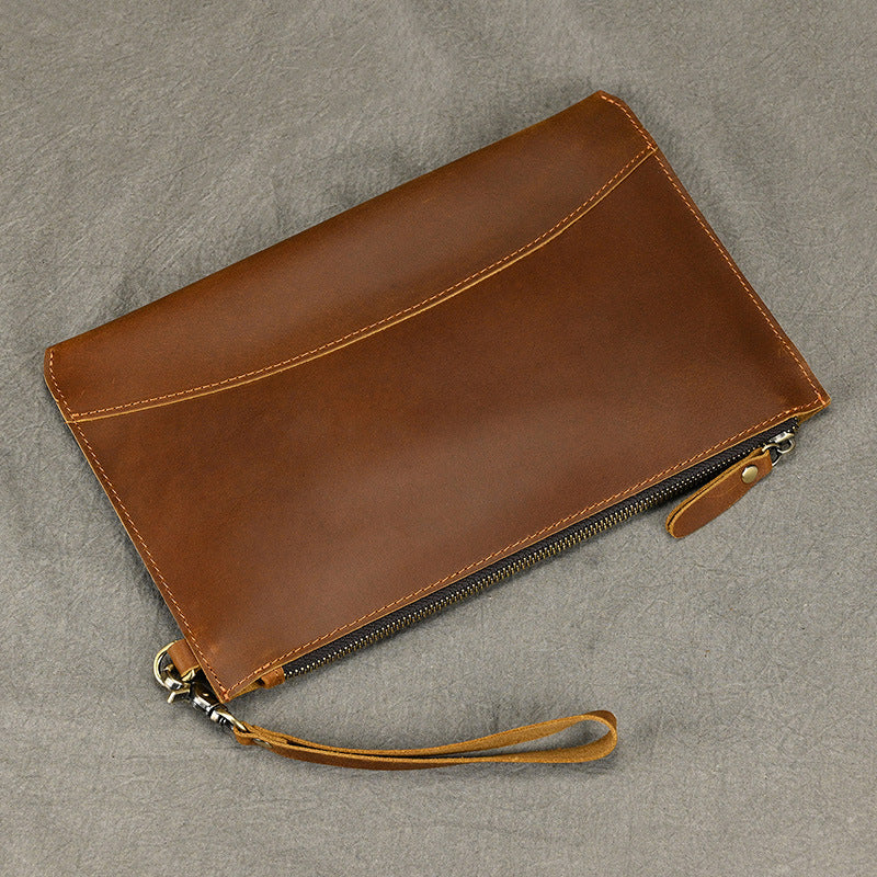 Leather Clutch Large Capacity Genuine Retro Top Layer Men's Wallets