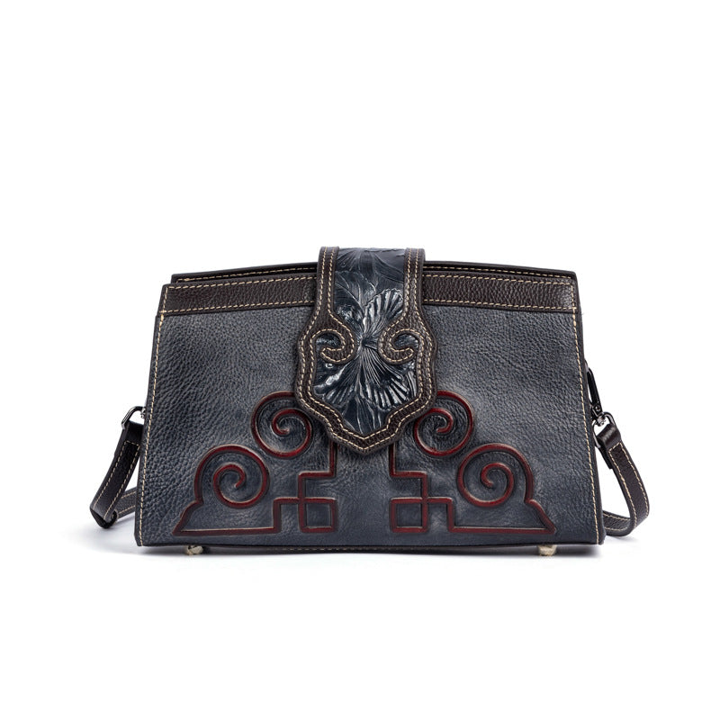 Women's Retro First Layer Cowhide Brushed Shoulder Bags
