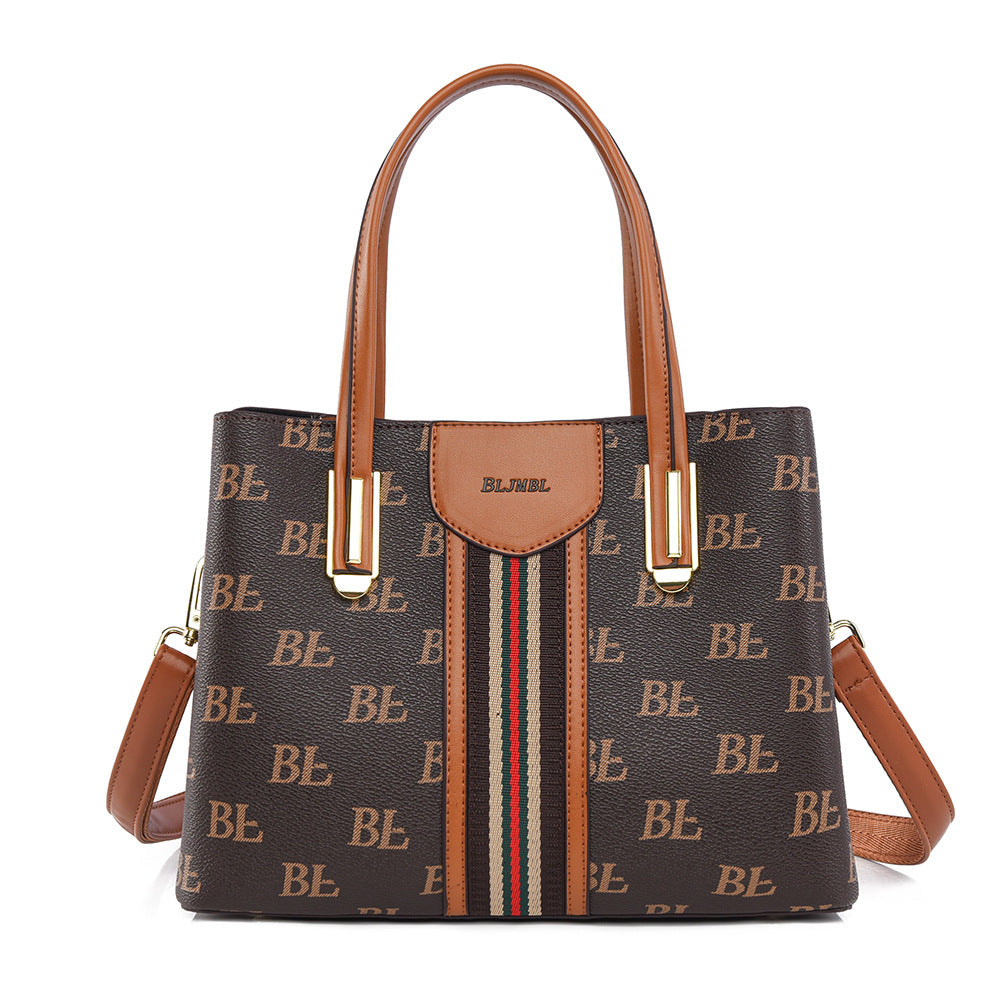 Women's Elegant Presbyopic Mother Simple Contrast Color Handbags