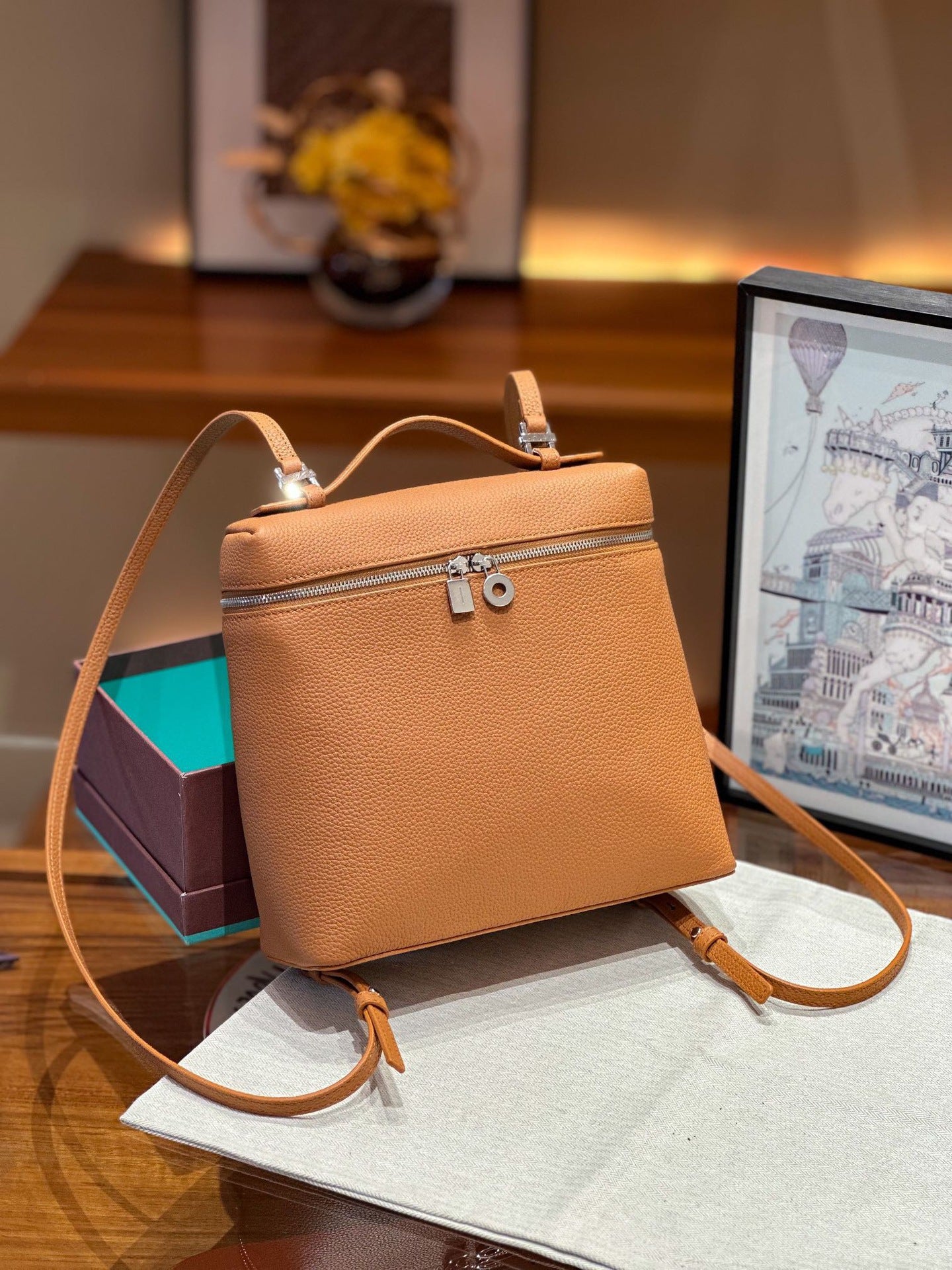 Women's First Layer Cowhide Box Lunch Fashion Crossbody Bags