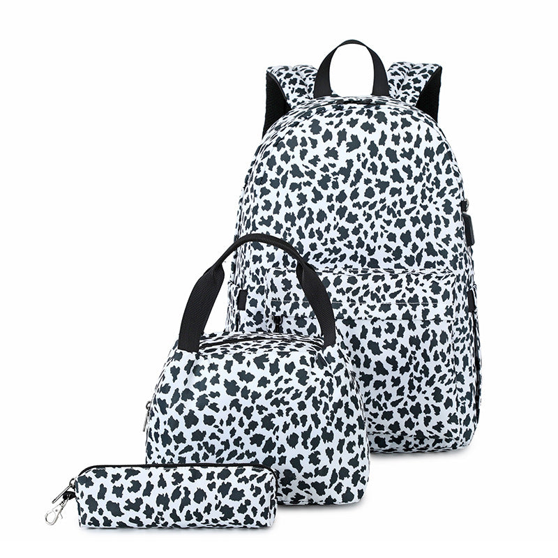 Versatile Trendy Three-piece Canvas Printed Female Backpacks