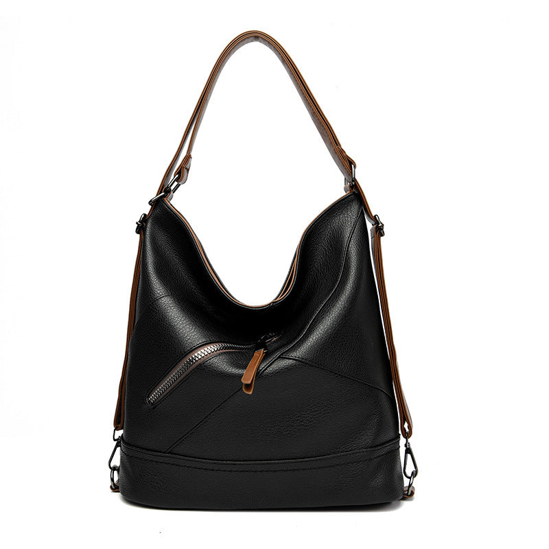 Women's Texture Commuter Winter Soft Leather Fashion Backpacks