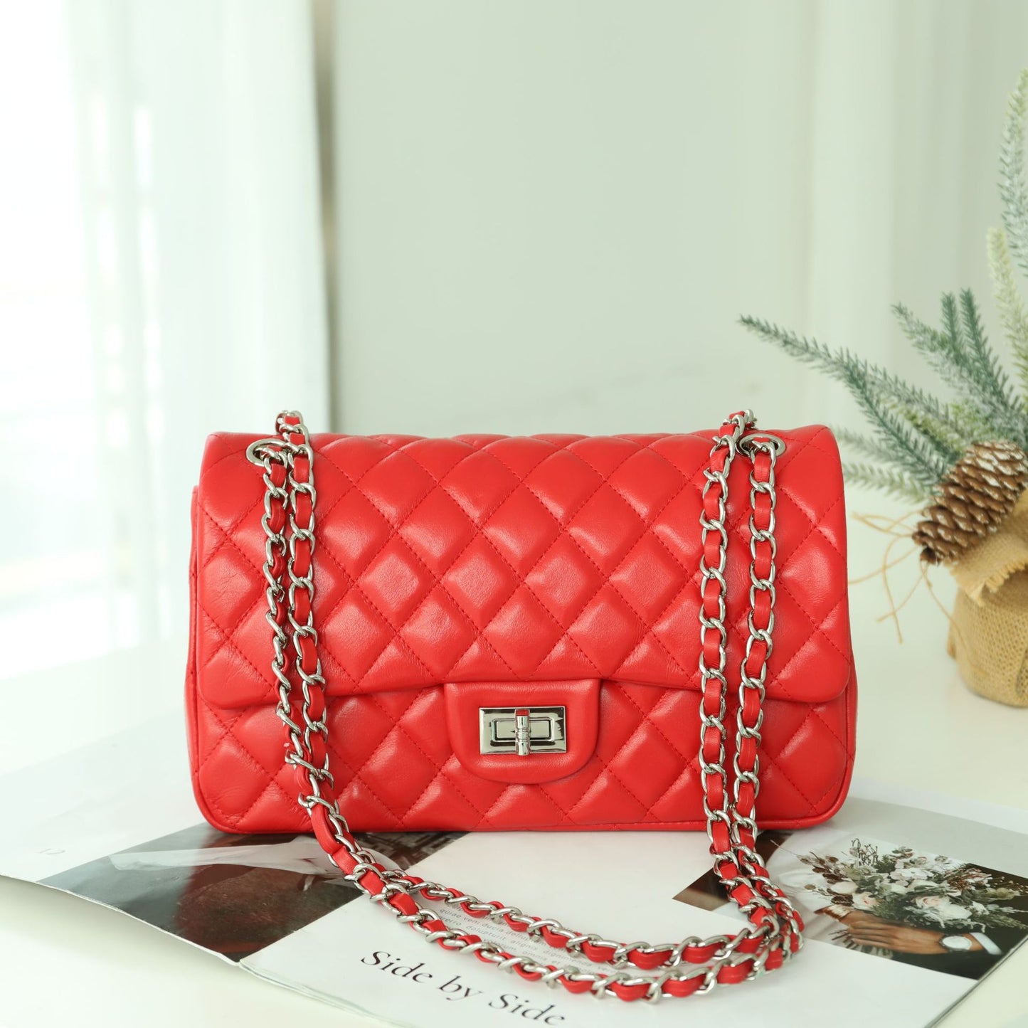 Women's Sheepskin Rhombus Chain Commuter Versatile High-grade Shoulder Bags