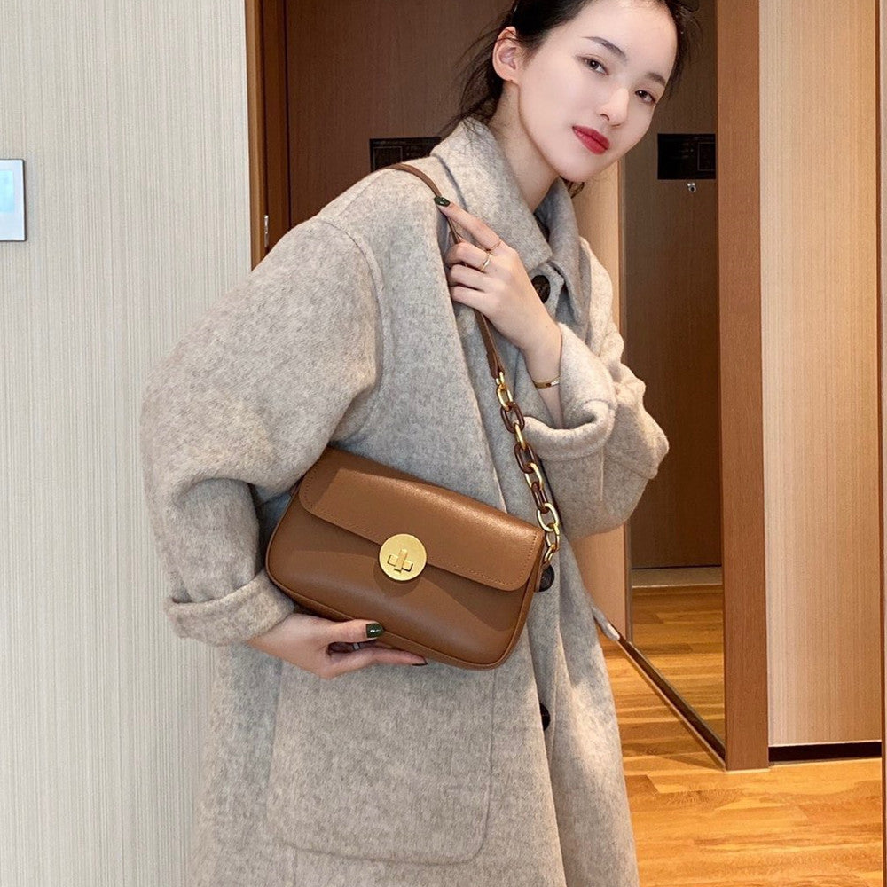 Women's Glamorous High-grade Spring Underarm Cowhide Shoulder Bags