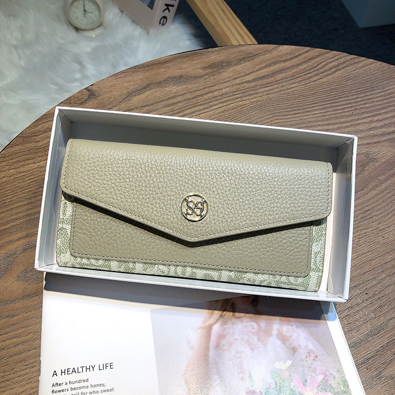 Women's Fashion Long Two Fold Leather Ladies Wallets