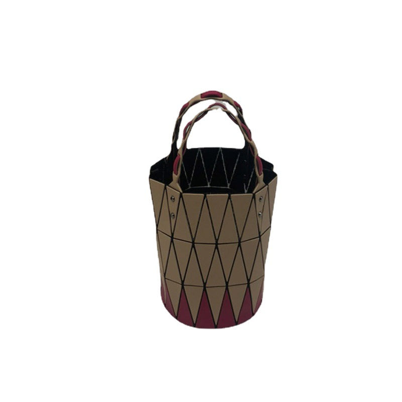 Women's Original Vegetable Basket Underarm Triangle Diamond Pattern Handbags