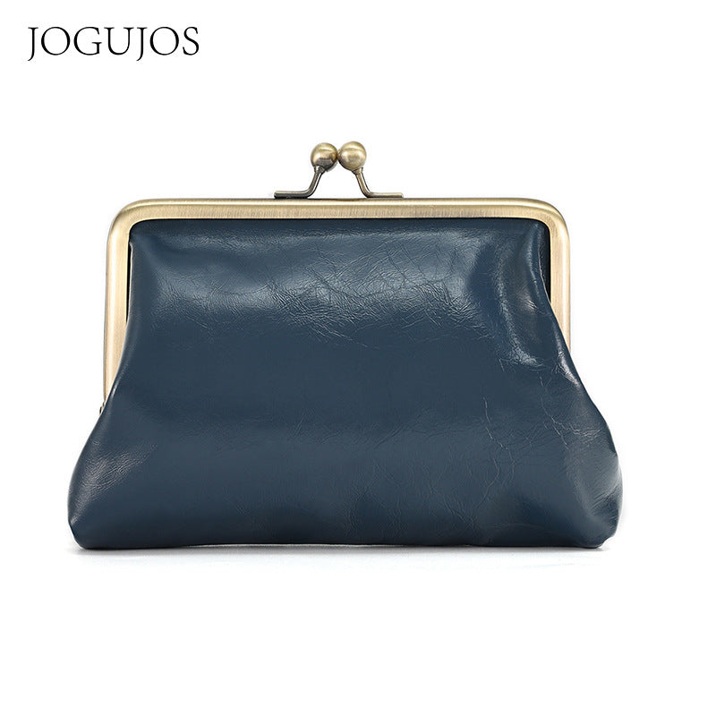 Women's Genuine Leather Hasp Candy Color Storage Handbags