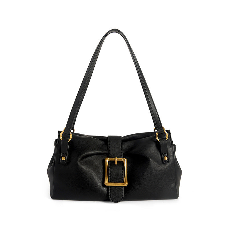 Women's High-grade Baguette Genuine Leather Oblique Female Shoulder Bags