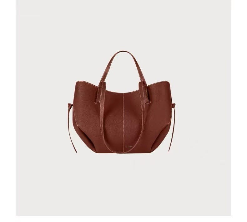 Barrel Litchi Grain Cowhide Wings Style Bags