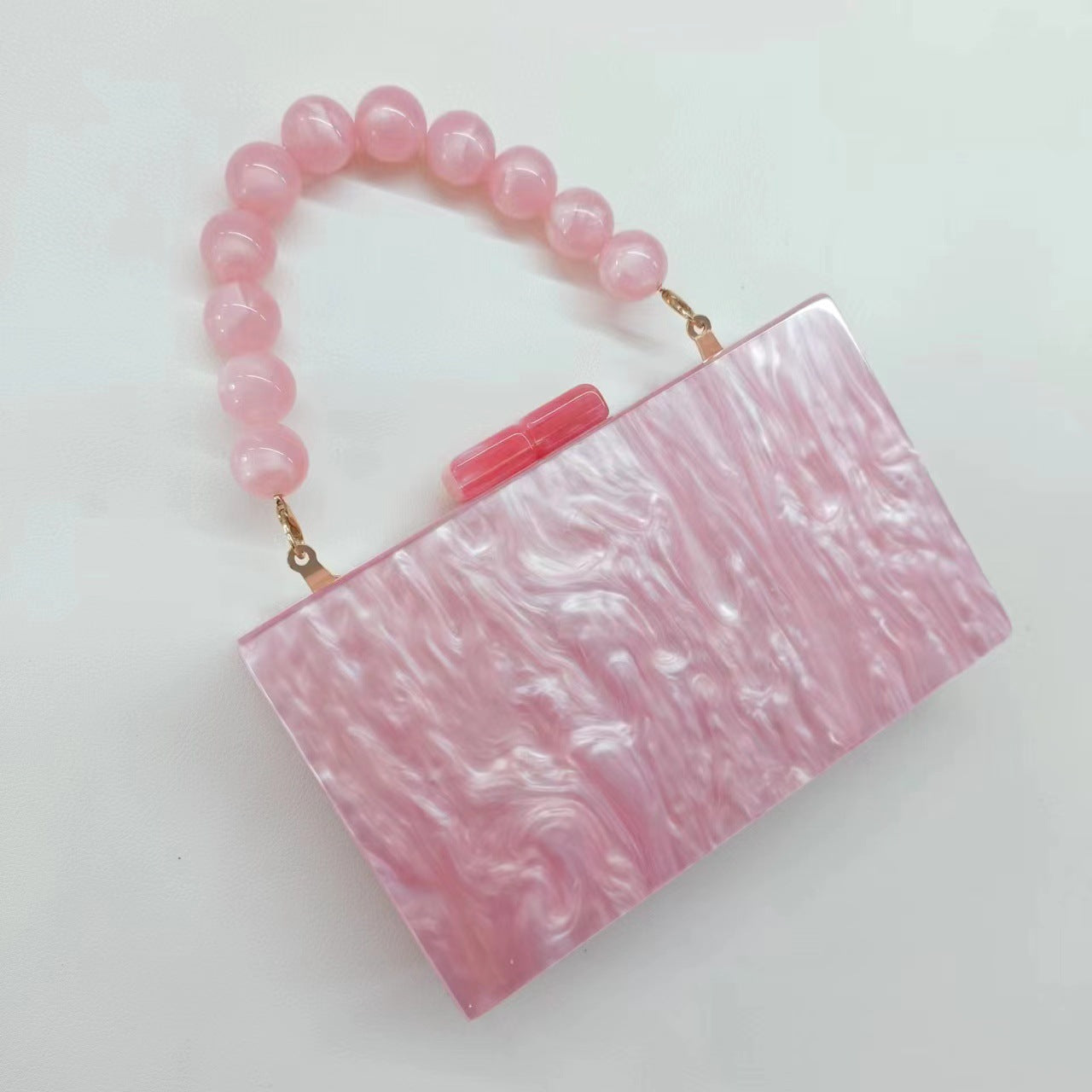 Women's Pearlescent Acrylic Beaded Wrist Hand-held Wedding Evening Bags