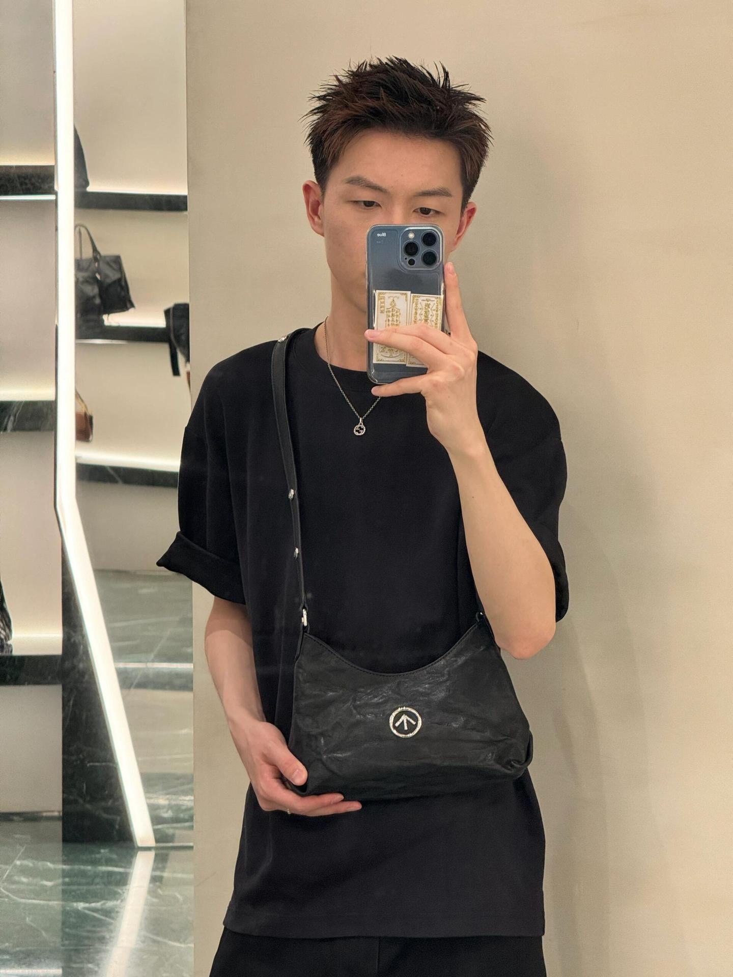 Stone Mini Sized Vegetable Tanned Sheepskin Underarm Shoulder Bags