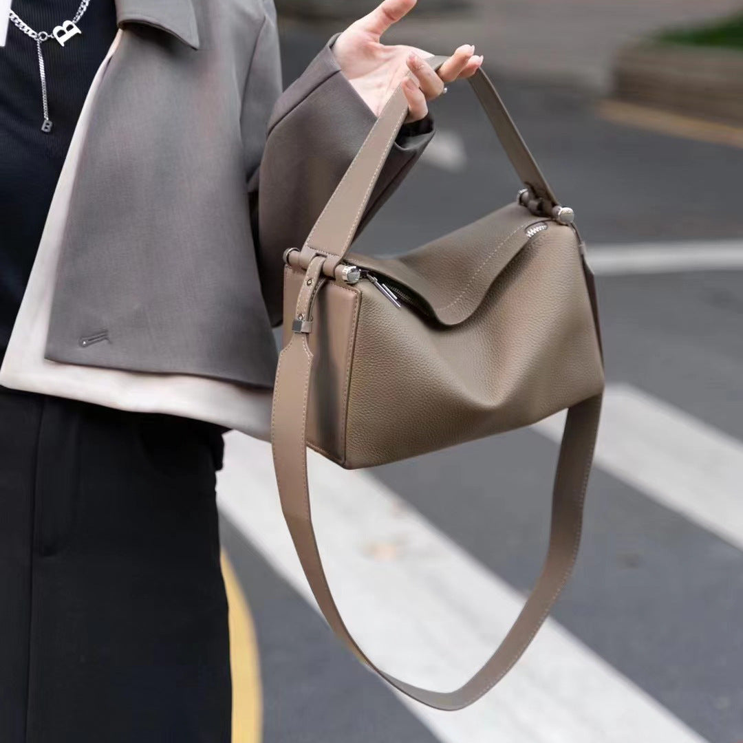 Women's First Layer Cowhide Underarm Genuine Leather Jade Crossbody Bags