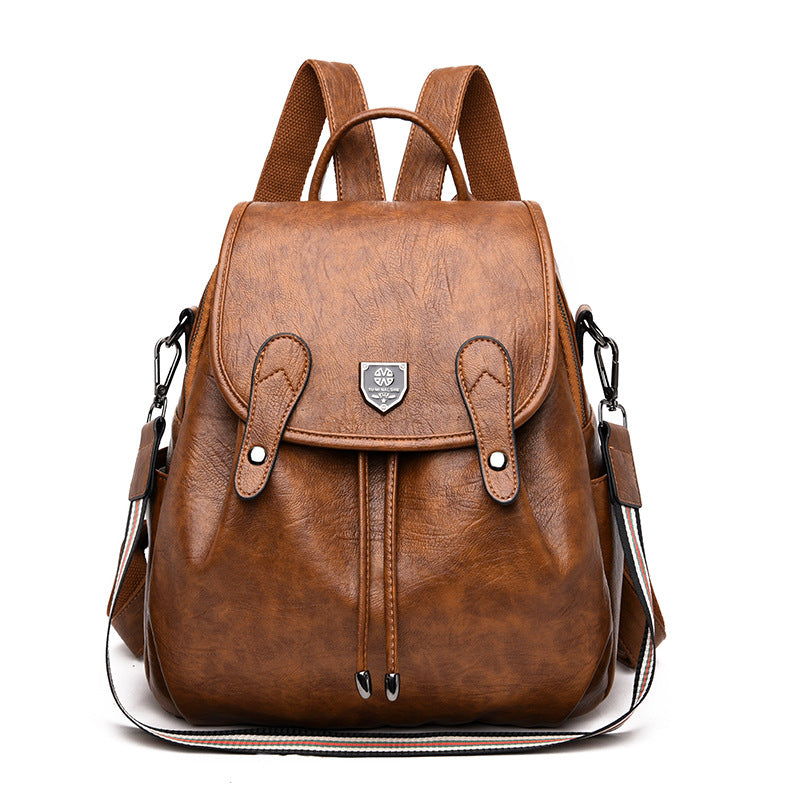 Women's Retro Hand-rub Color Leather Soft Backpacks