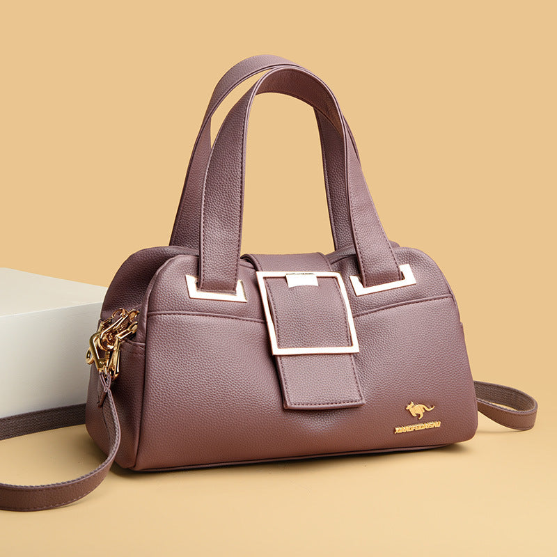 Women's Versatile Soft Leather Mom Fashion Handbags