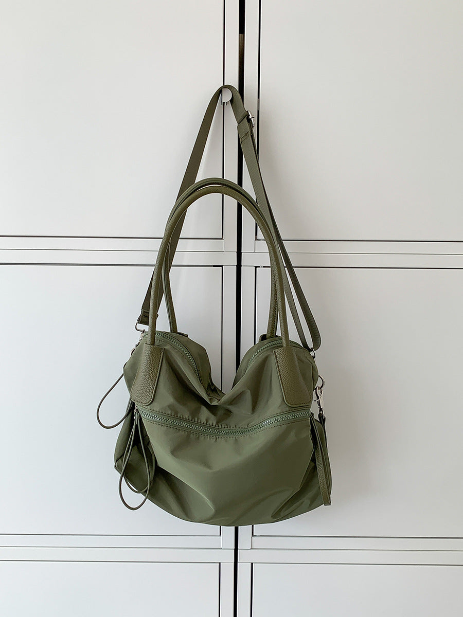 Women's College Fashion Pleated Design Nylon For Bags