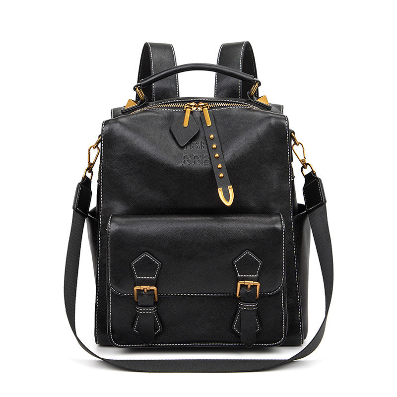 Women's Retro British Style College Korean Simple Backpacks