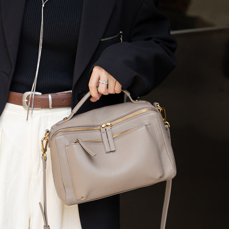 Women's Layer Cowhide Genuine Leather Fashion Advanced Crossbody Bags