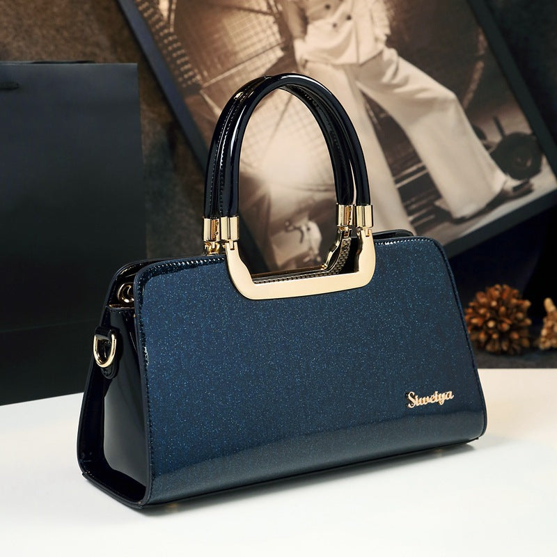 Women's Fashionable Simple Bright Leather Mother-in-law Shoulder Bags