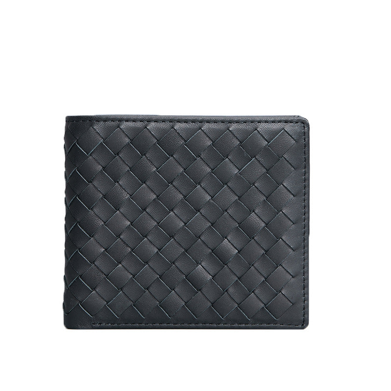 Men's Authentic Leather Weave First Layer Cowhide Men's Wallets