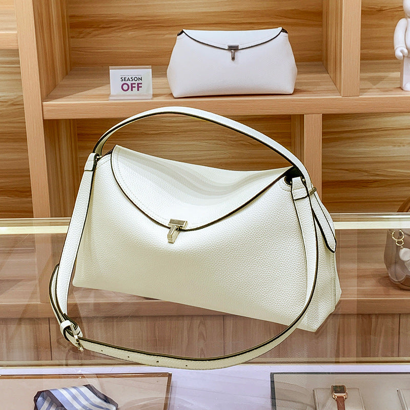 Women's Niche Pillow Lychee Pattern Soft Leather Shoulder Bags