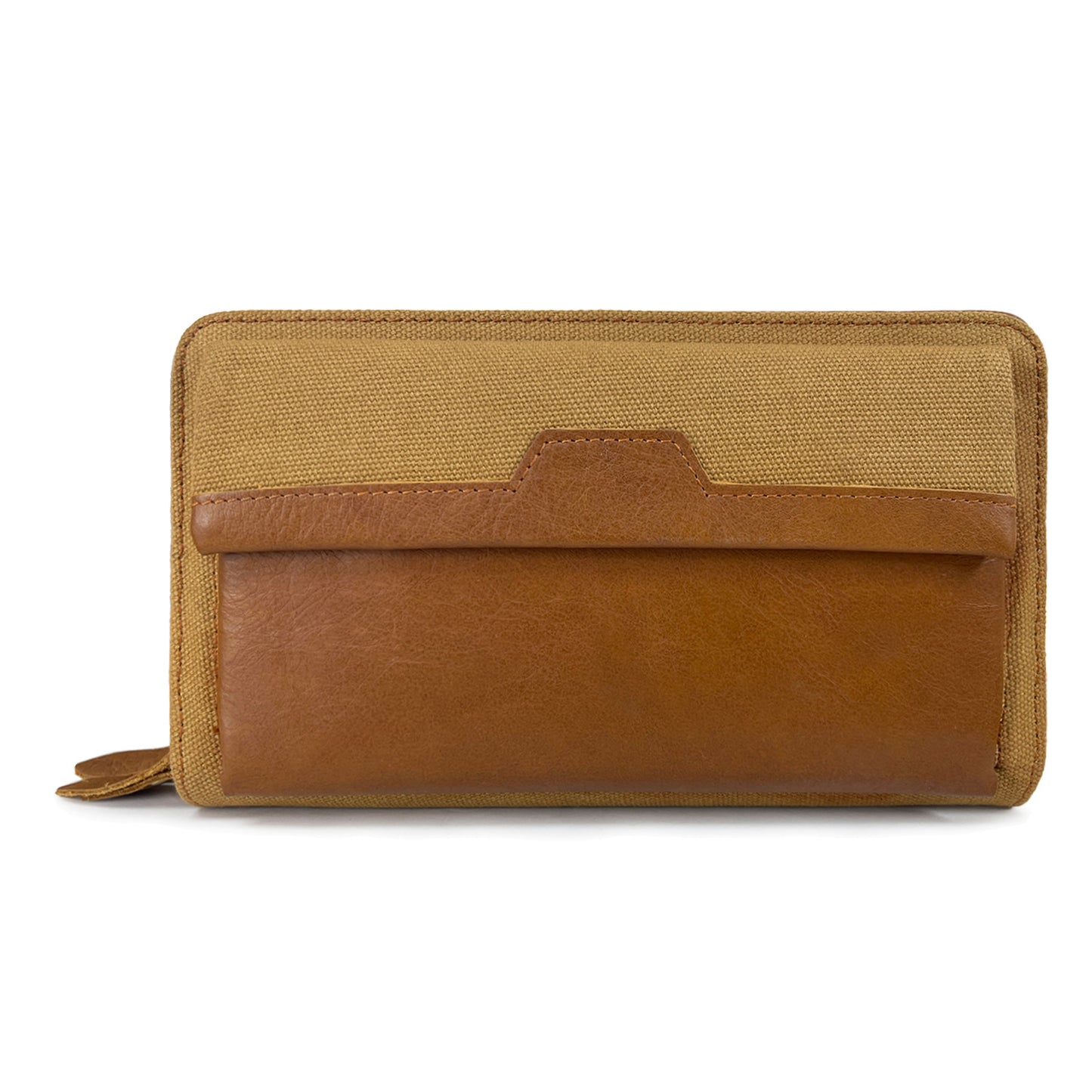 Men's Wax Cloth Zipper Long Genuine Leather First Men's Wallets