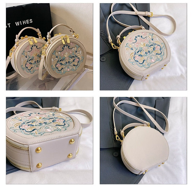 Chinese Style Embroidery Round Versatile Fashion Crossbody Bags