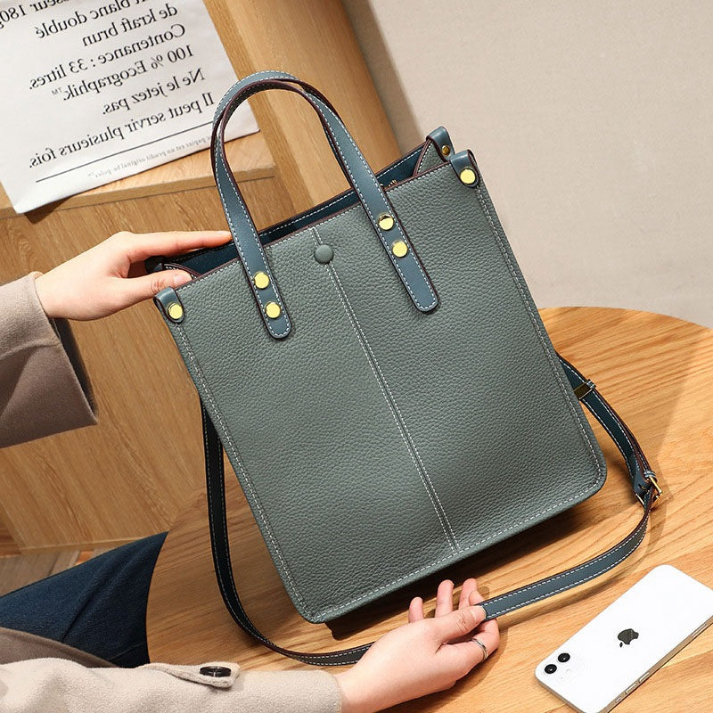 Women's Leather Business First Layer Cowhide Soft Handbags