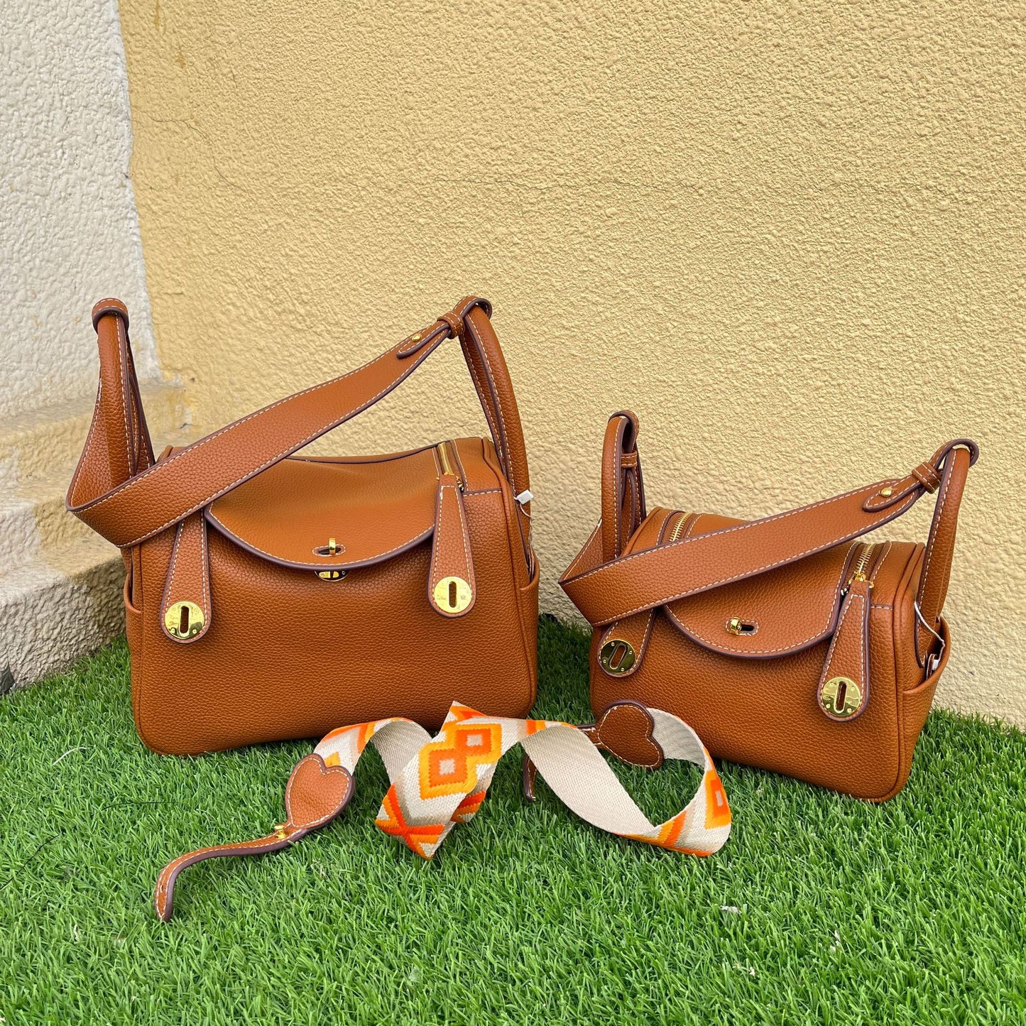 Lindi Lychee Pattern Imitation Leather Portable Shoulder Bags