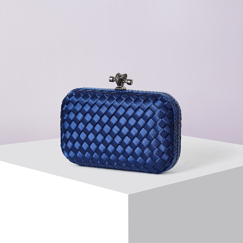 Women's Silk Hand-woven Simplicity Dinner Chain Pouch Evening Bags