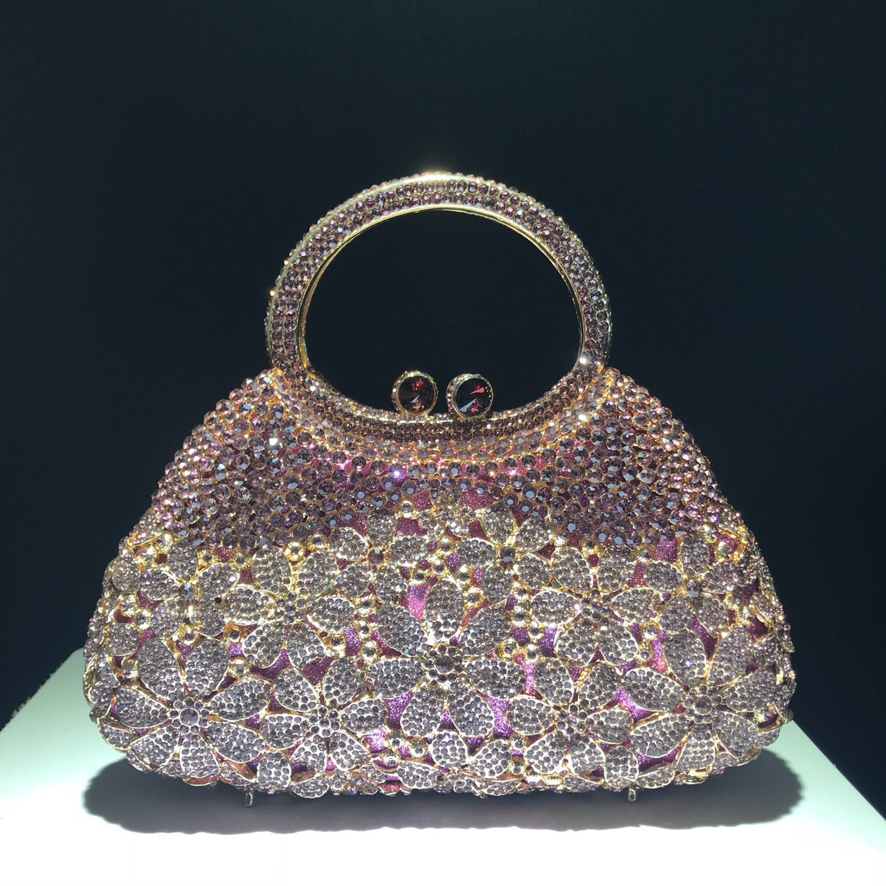 Women's Strictly Selected Little Daisy Diamond Flowers Rhinestone Large Capacity Evening Bags