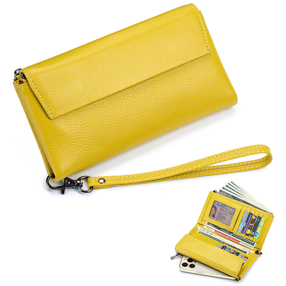 Genuine Leather Soft Long Fashionable Large Ladies Wallets
