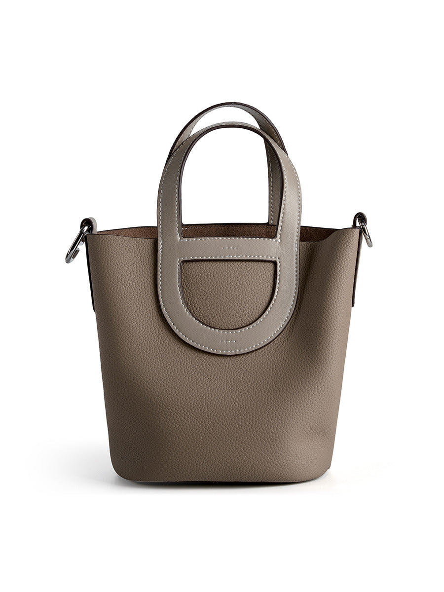 Women's Cowhide Pig Nose Versatile Vegetable Basket Crossbody Bags