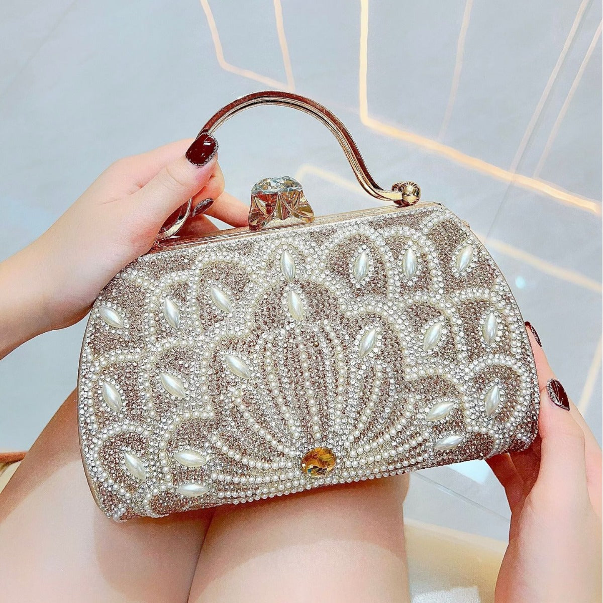 Women's Innovative Elegant Rhinestone Clutch Party Evening Bags