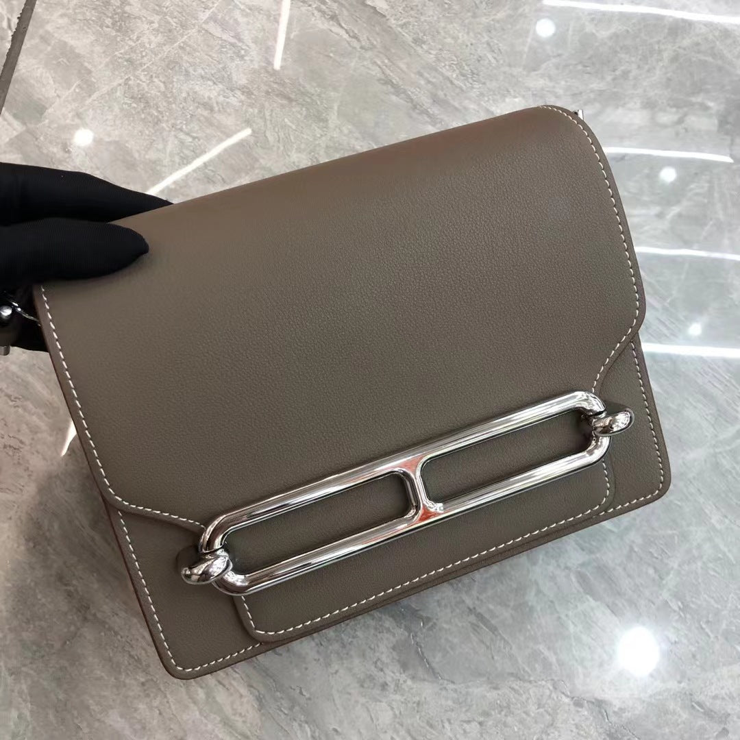 Women's Nose Lychee Pattern Cattlehide Leather Fashion Shoulder Bags