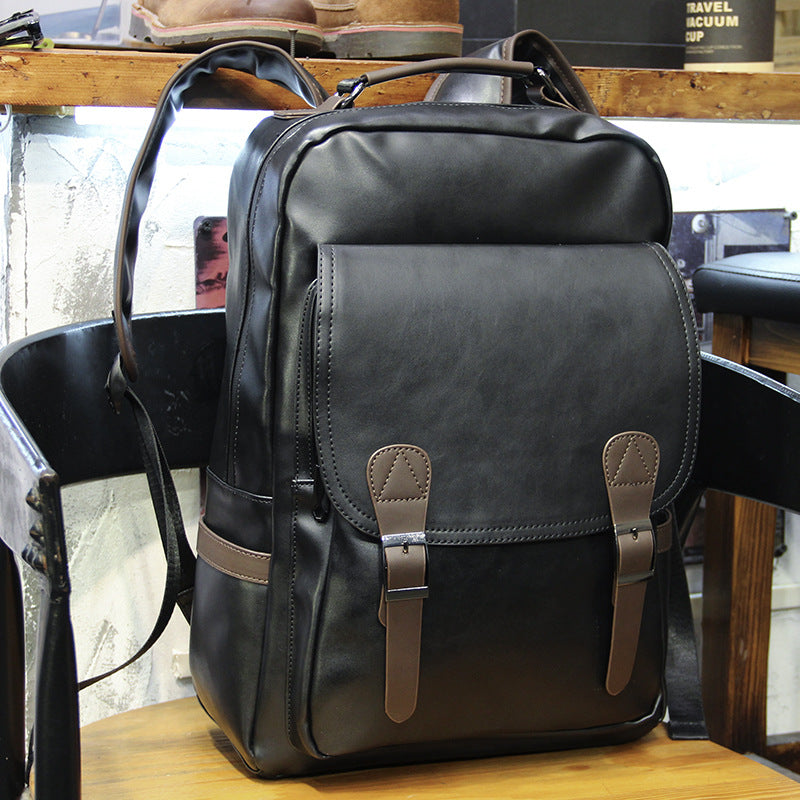 Men's Leather Charging Business Large Capacity Commuter Backpacks