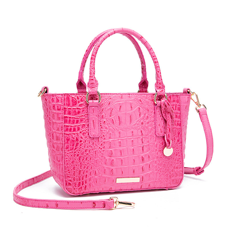 Women's Portable Underarm Vintage Brahmin Crocodile Pattern Handbags