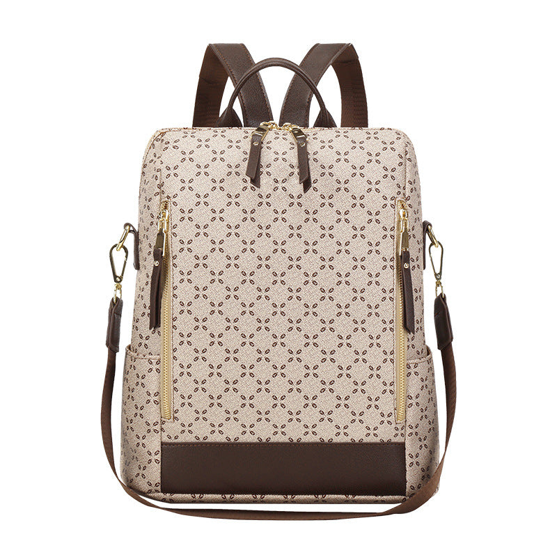 Women's Fashion Large Capacity Simple Printed Retro Backpacks