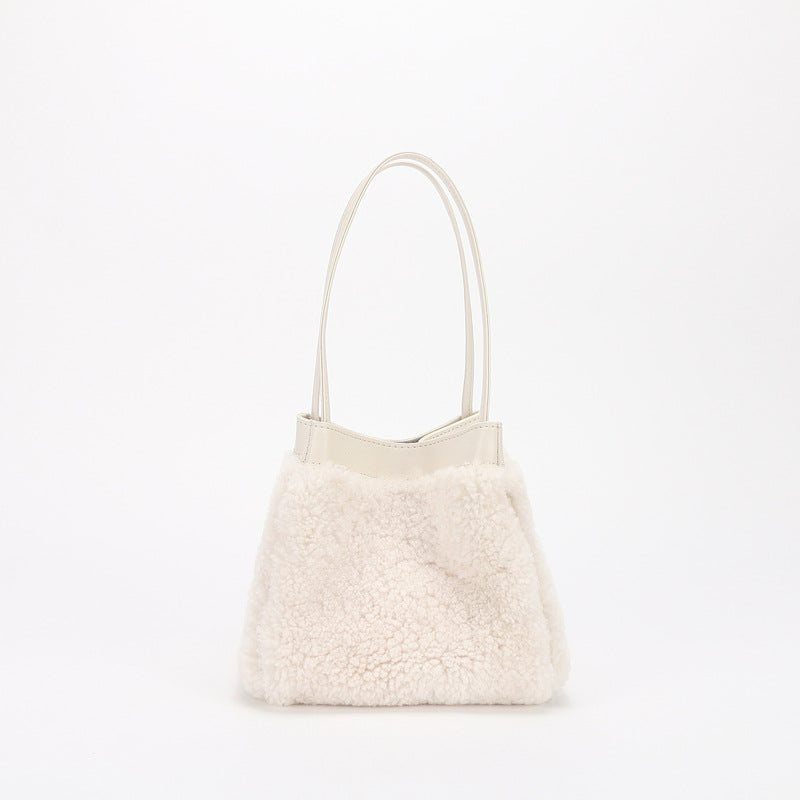 Simple Fashion Lamb Wool Wings Style Handbags