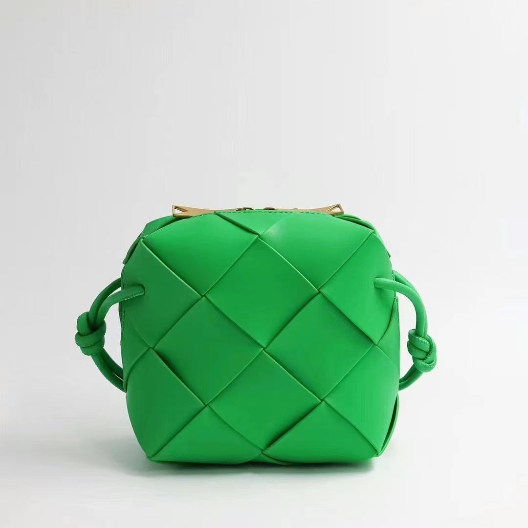 Rhombus Genuine Leather Portable High Sense Shoulder Bags