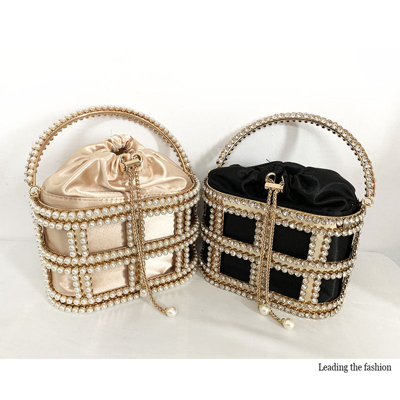 Women's Pearl Diamond Fashion Lady Metal Design Bags