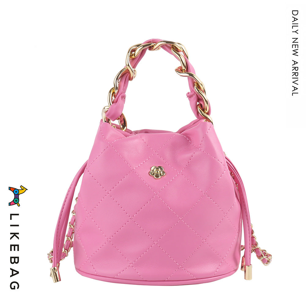 Women's Classic Style Camellia Advanced Portable Rhombus Crossbody Bags