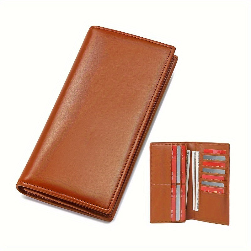 Men's Elegant Leather Long Cowhide Clutch Men's Wallets