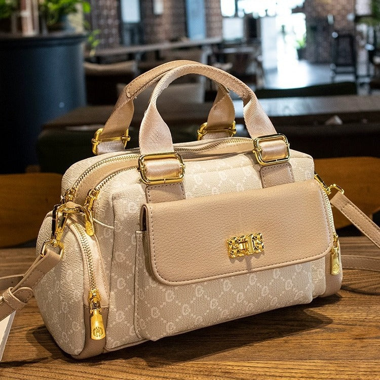 Women's Boston Genuine Leather Portable Pillow Fashion Shoulder Bags